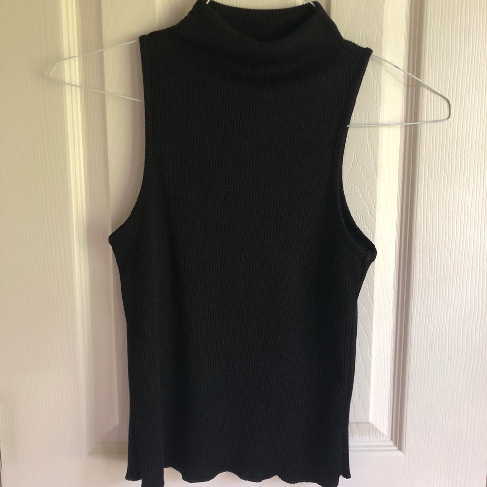 Black Turtle Neck Top